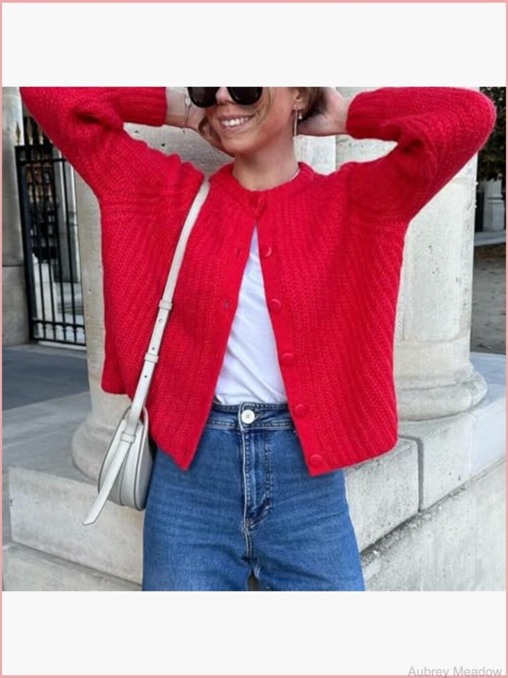 Chunky Knit Cardigan Long Sleeve Crew Neck Button Down Open Front Sweater Jacket - Picture 2 of 7